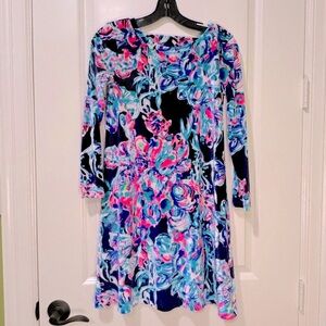 Lilly Pulitzer Olive Caught Up Velour Swing Dress Size Extra Small